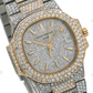 Two Tone 36mm Patek Philippe Iced Out Diamond Watch For Women customdiamjewel