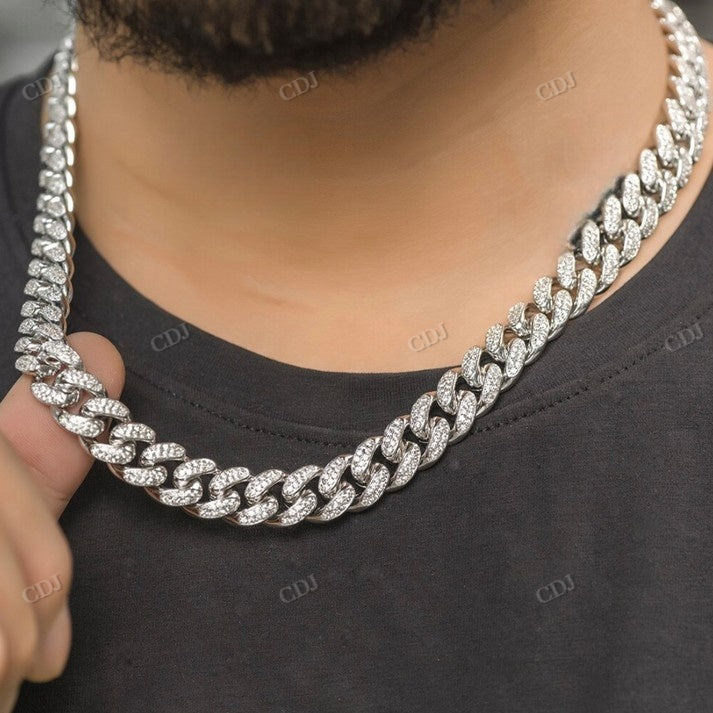 12MM Iced Out Diamond Cuban Link Chain hip hop jewelry CustomDiamJewel