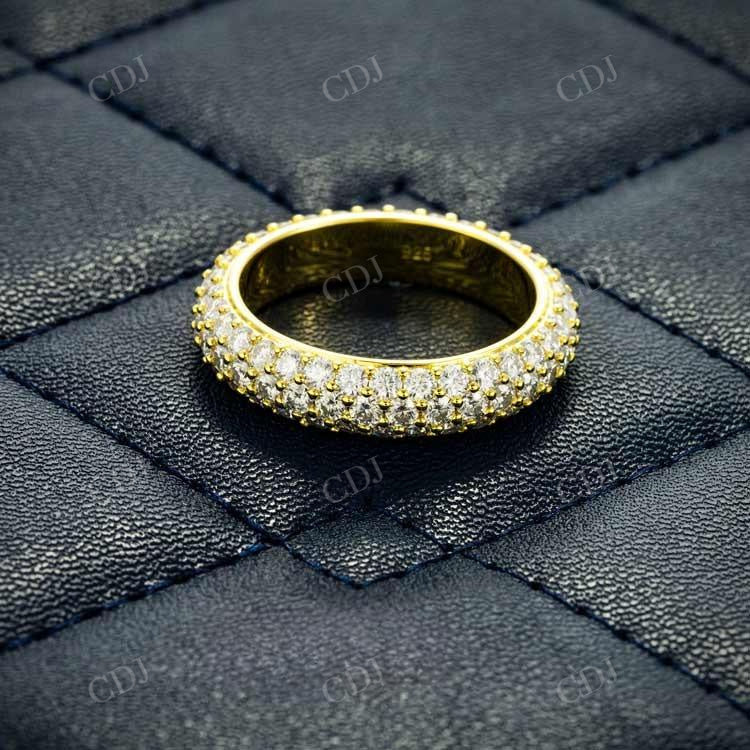 Solid Yellow Gold 3 Row Hip Hop Band hip hop jewelry customdiamjewel   