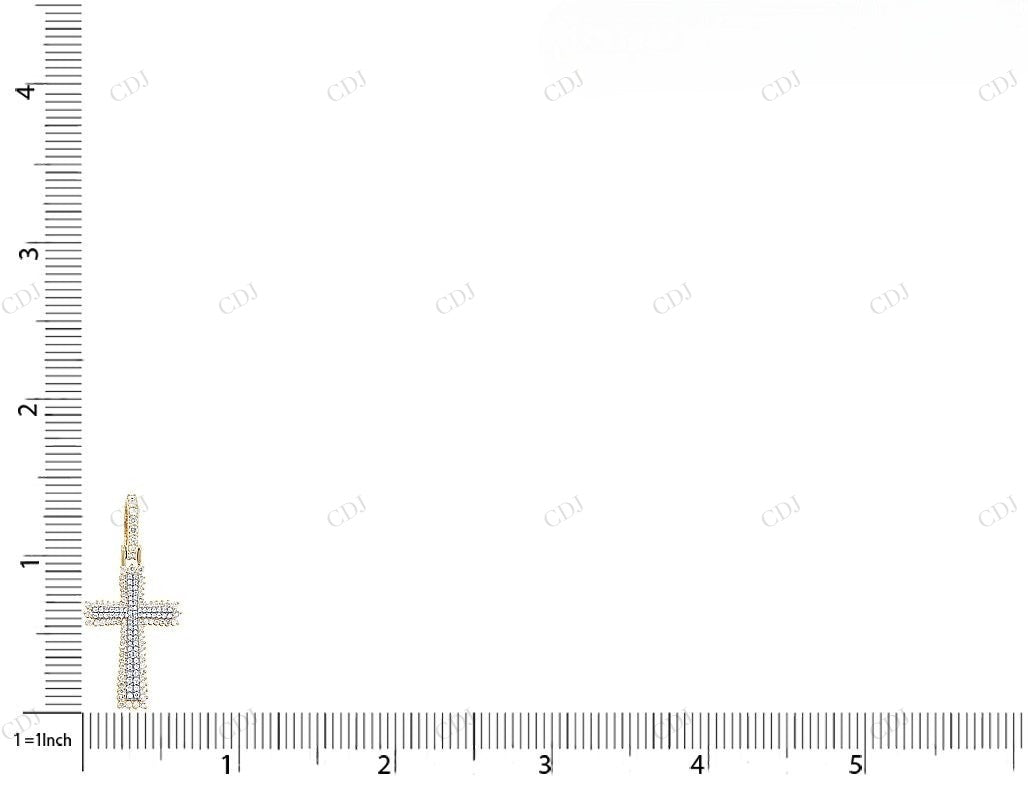 1.4 Inch Lab grown Diamond 10k Gold 3D Cross Pendant Hip Hop Pendent customdiamjewel