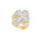 10K Gold Baguette & Round Moissanite Cross Ring hip hop jewelry CustomDiamJewel