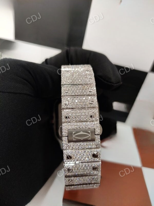 Cartier Moissanite Iced Out Luxury Wrist Watch customdiamjewel