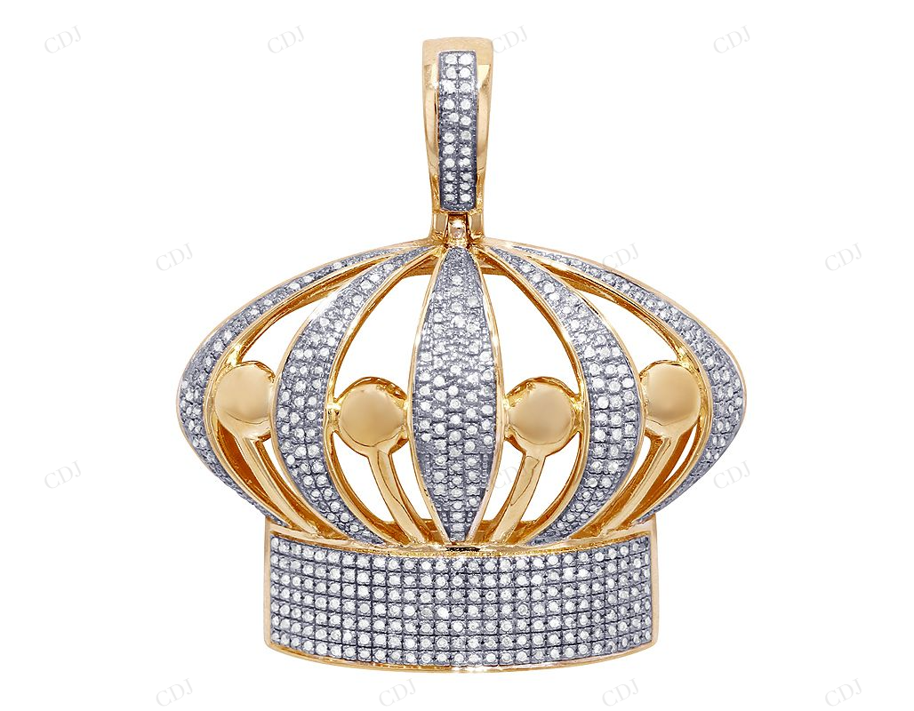 925 Silver Moissanite Customized Royal Crown Pendant CustomDiamJewel