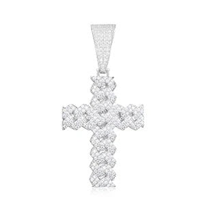 Cuban Chain Style Hip Hop Cross moissanite Pendant hip hop jewelry CustomDiamJewel
