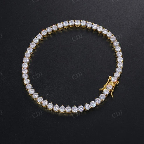 Real Natural Diamond 14K Solid Gold Tennis Chain Necklace For Unisex hip hop jewelry CustomDiamJewel