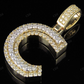1.5" 1.35 CTW Real Diamond 10K Gold Letter 'C' Initial Pendant CustomDiamJewel