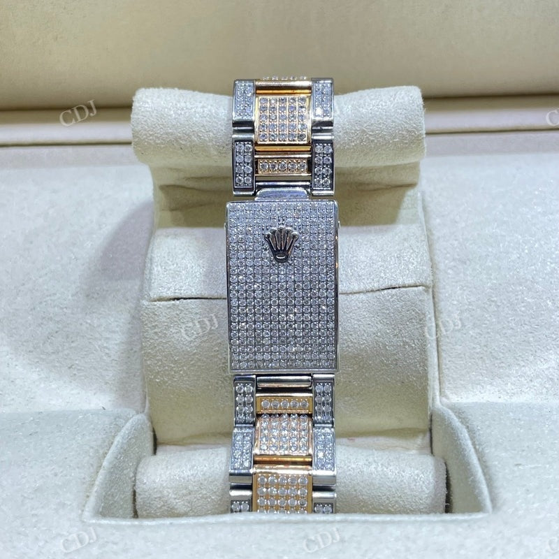 Two Tone VVS D Moissanite Rolex Watch For Men customdiamjewel