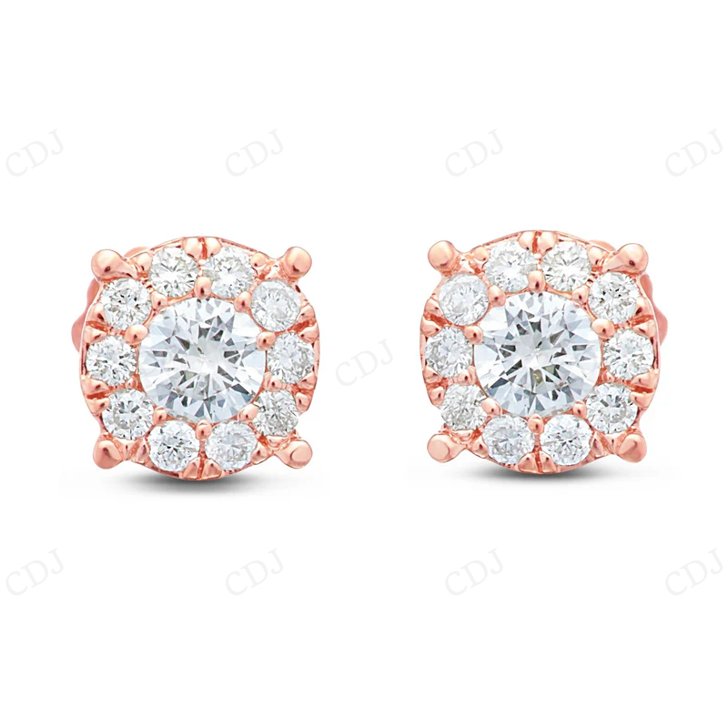 0.65 CT Moissanite Diamond Illusion Stud Earrings Stud earrings CustomDiamJewel