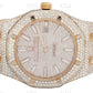 Custom Yellow Gold Plated Audemars Piguet Hip Hop Diamond Wrist Watch customdiamjewel