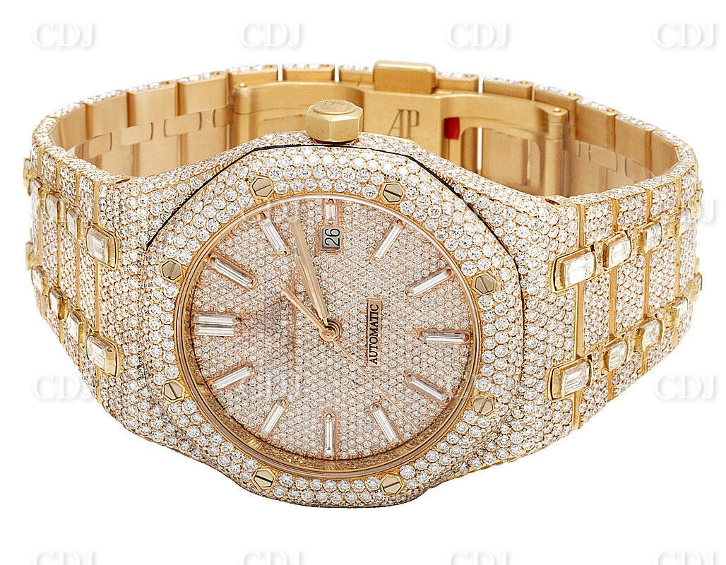 Audemars Piguet Gold Plated Royal Oak 41MM Moissanite Diamond Watch customdiamjewel