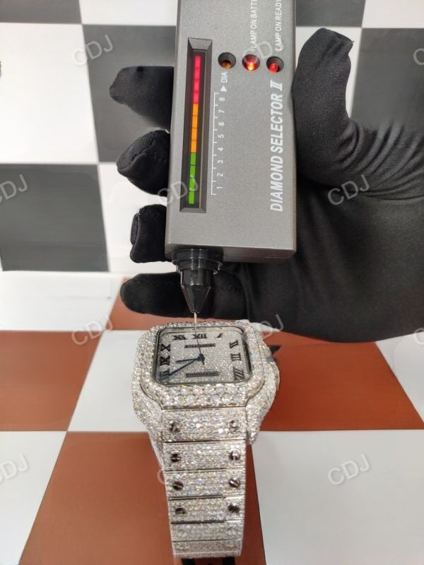 Cartier Moissanite Iced Out Luxury Wrist Watch customdiamjewel