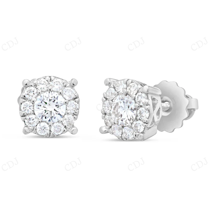 0.65 CT Moissanite Diamond Illusion Stud Earrings Stud earrings CustomDiamJewel