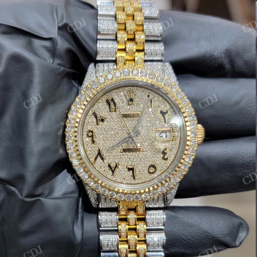 Hip Hop Style Lab Diamond Bust Down Jubliee Rolex Watch customdiamjewel