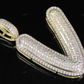 1.4" 0.90 CT 10K Gold Natural Diamond Custom V Letter Pendant CustomDiamJewel