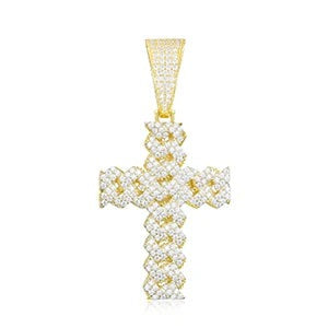 Cuban Chain Style Hip Hop Cross moissanite Pendant hip hop jewelry CustomDiamJewel