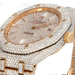 Custom Yellow Gold Plated Audemars Piguet Hip Hop Diamond Wrist Watch customdiamjewel