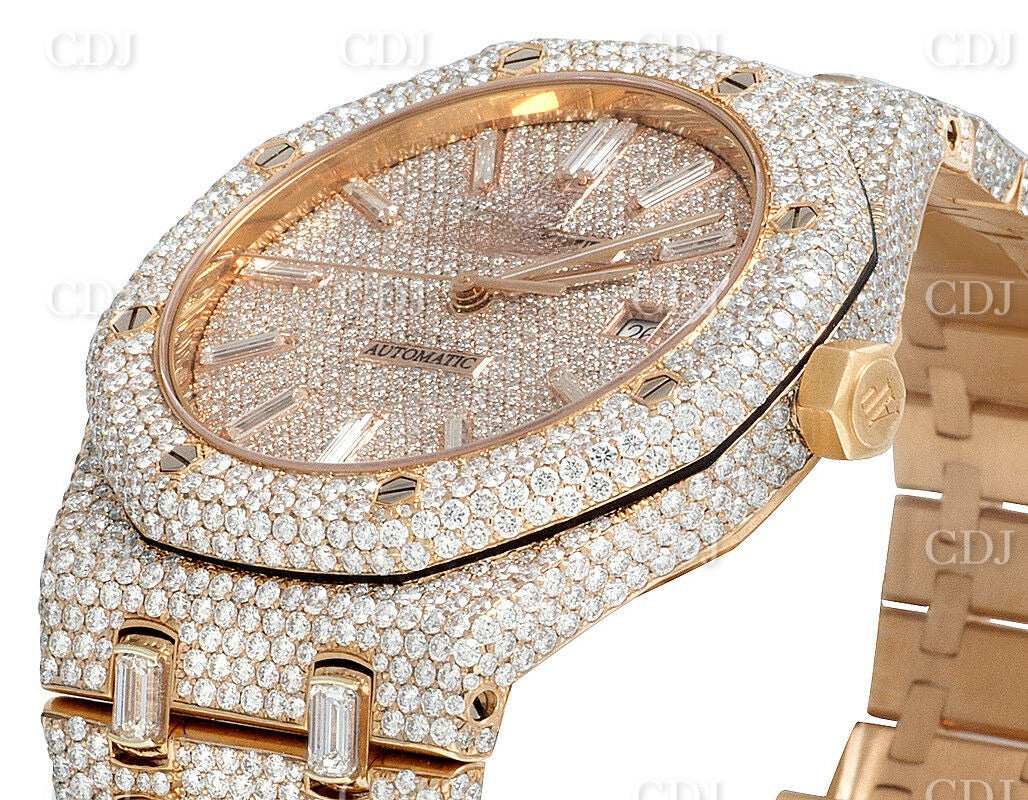 Audemars Piguet Gold Plated Royal Oak 41MM Moissanite Diamond Watch customdiamjewel