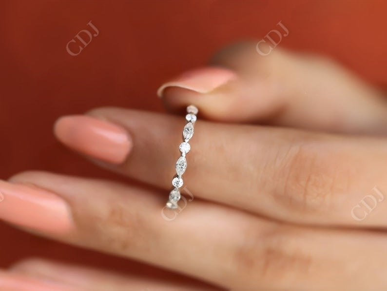 0.30CT Marquise & Round Natural Diamond Wedding Band  customdiamjewel   