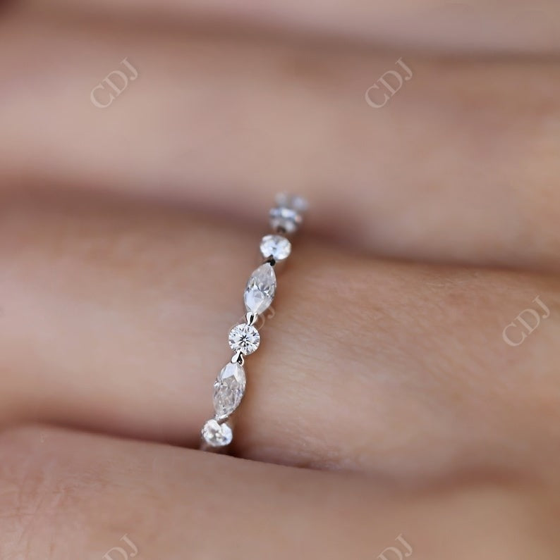 0.30CT Marquise & Round Natural Diamond Wedding Band  customdiamjewel   