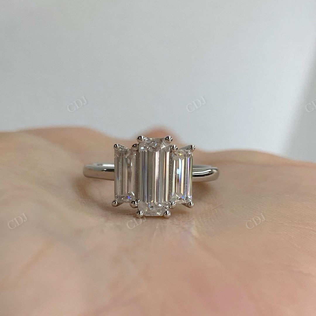 Baguette Three Stone Lab Grown Diamond Ring