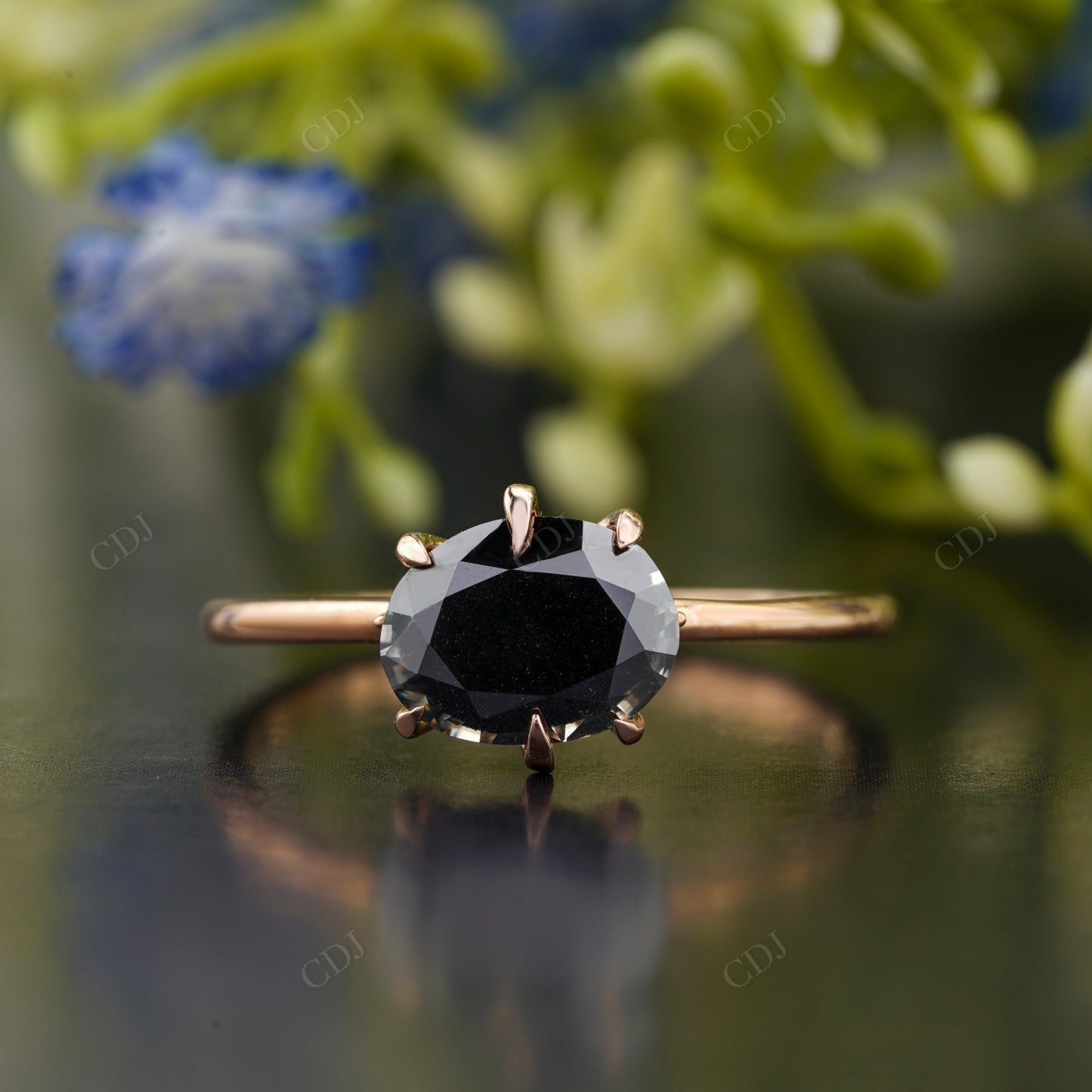 Oval Moissanite Diamond Rose Gold Ring
