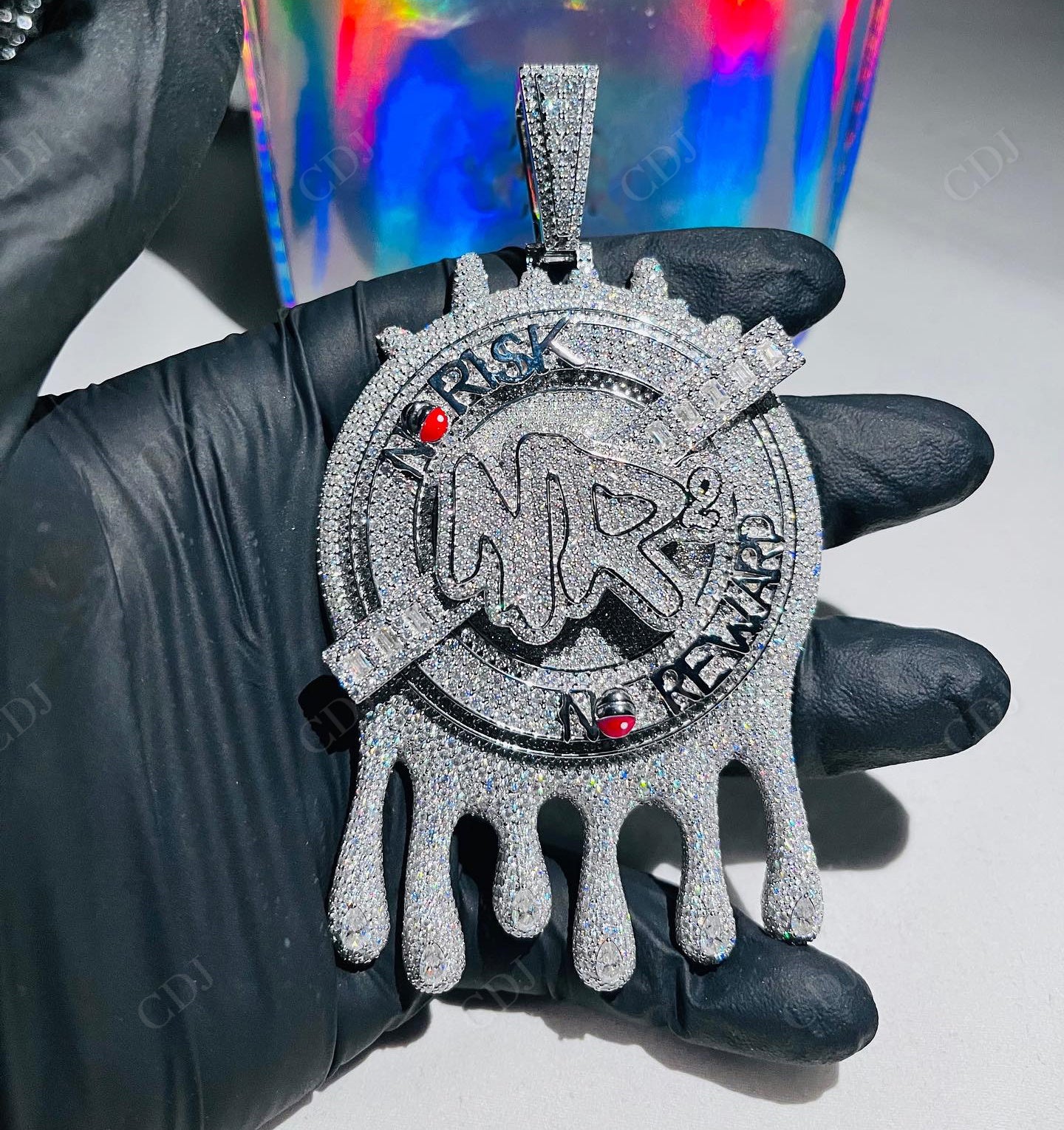 Drip 2LIVE Round and Baguette Diamond Pendant hip hop jewelry CustomDiamJewel   