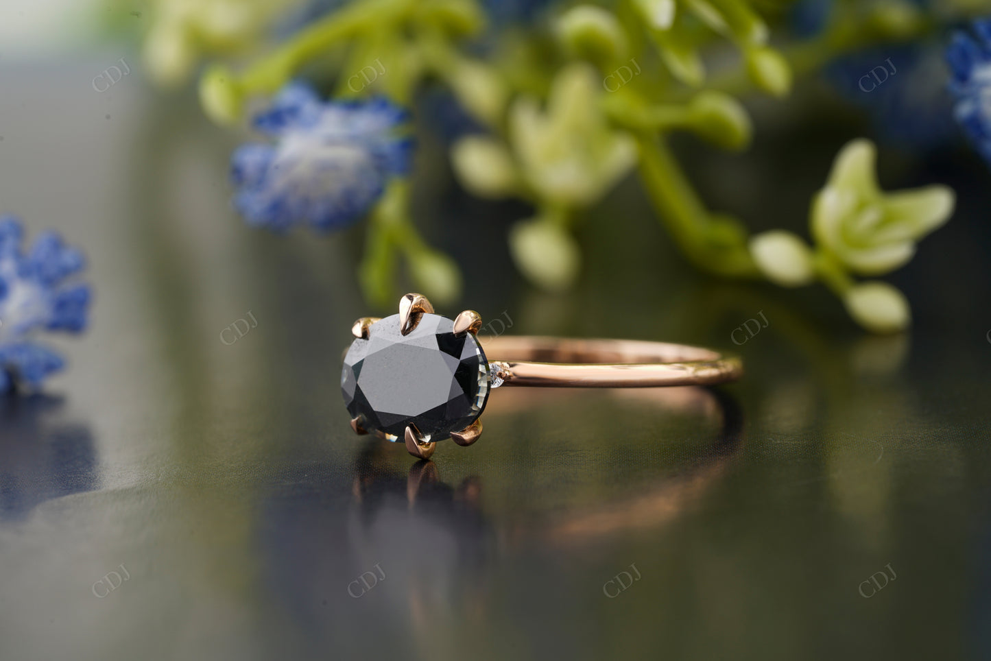 Oval Moissanite Diamond Rose Gold Ring