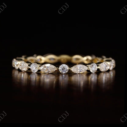 0.30CT Marquise & Round Natural Diamond Wedding Band  customdiamjewel 10 KT Solid Gold Yellow Gold VVS-EF