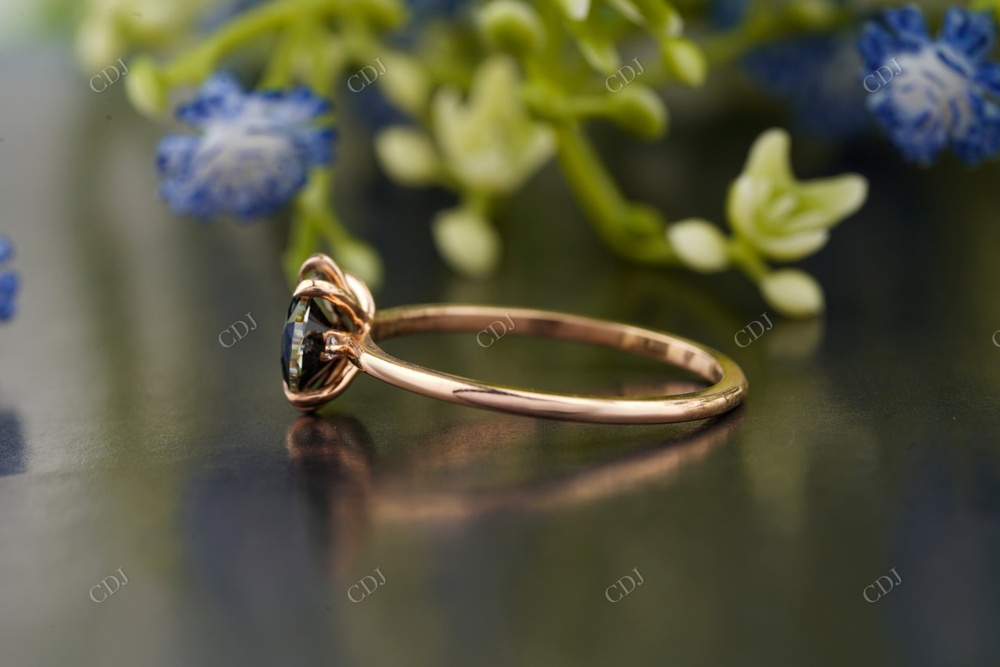 Oval Moissanite Diamond Rose Gold Ring