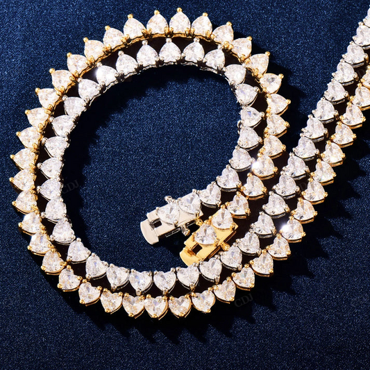4mm Heart Diamond Link Tennis Chain hip hop jewelry CustomDiamJewel