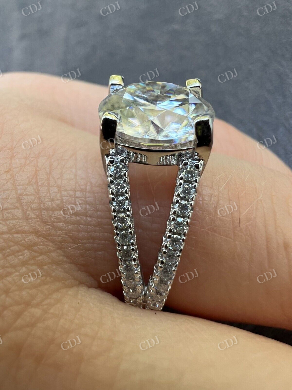 Moissanite Diamond Engagement Ring  customdiamjewel   
