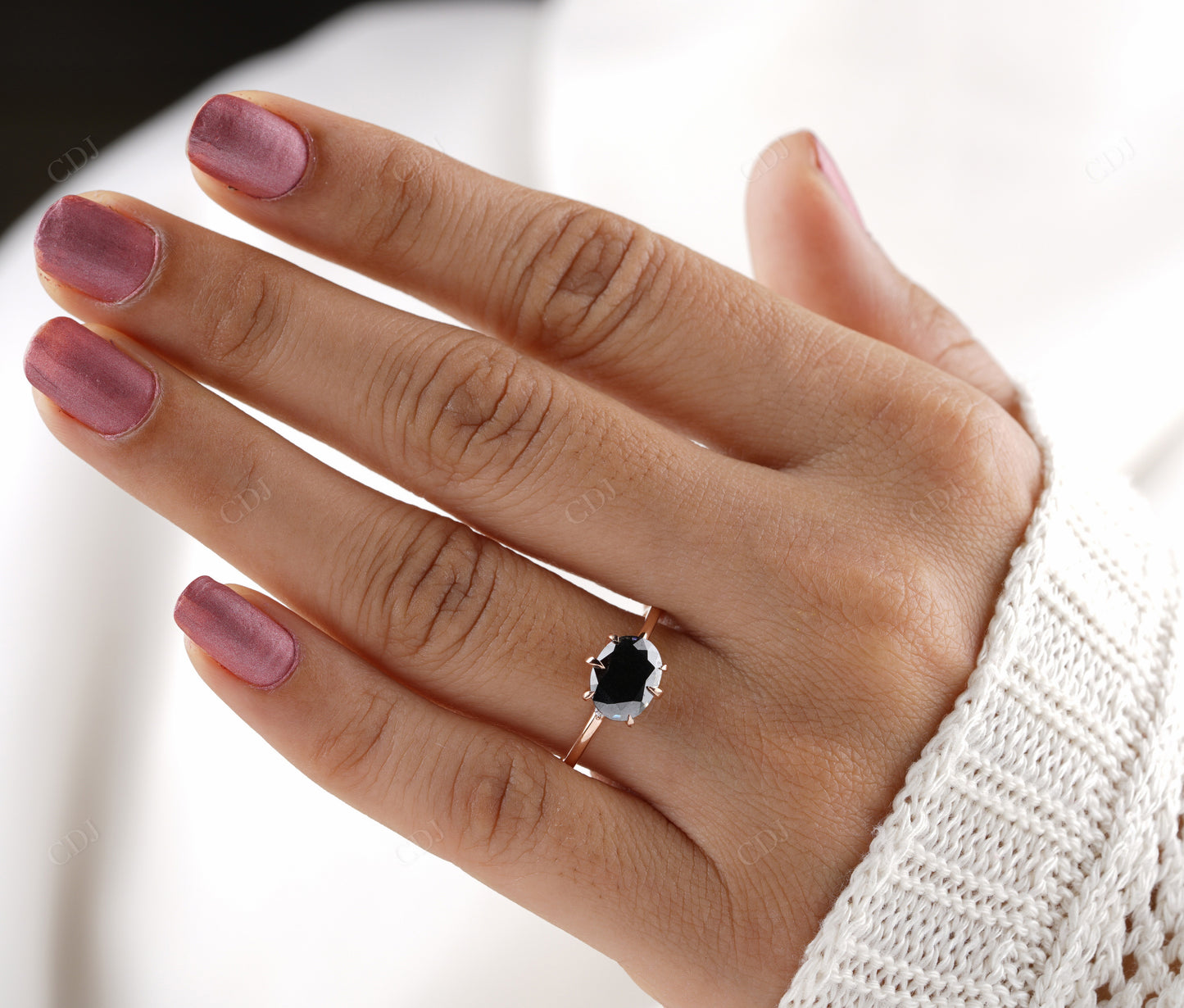 Oval Moissanite Diamond Rose Gold Ring