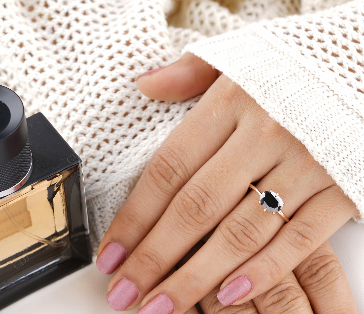 Oval Moissanite Diamond Rose Gold Ring