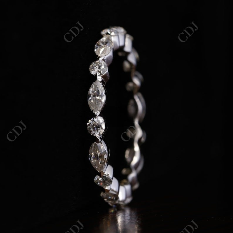 0.30CT Marquise & Round Natural Diamond Wedding Band  customdiamjewel   