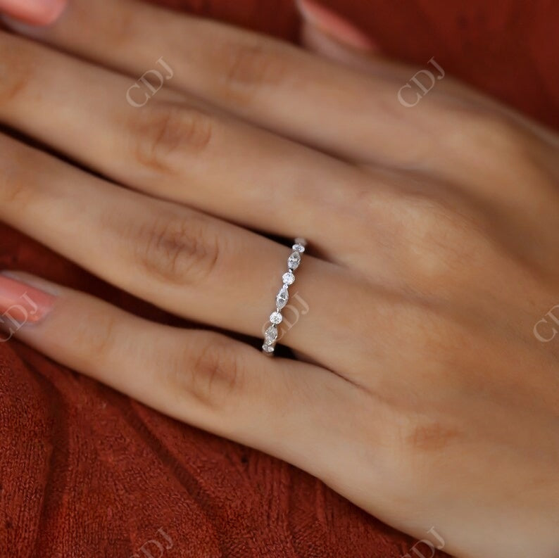 0.30CT Marquise & Round Natural Diamond Wedding Band  customdiamjewel   