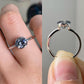 Oval Cut Blue Moissanite Solitaire Ring