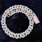 15mm Two Tone Rose White Baguette Infinity Link Cuban Chain hip hop jewelry CustomDiamJewel