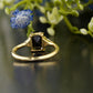 Emerald Moissanite Diamond Side Stone Ring