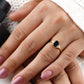 Emerald Moissanite Diamond Side Stone Ring