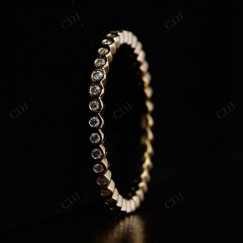 Bezel Setting 0.2CTW Round Lab grown diamond Wedding Band  customdiamjewel   