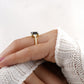 Emerald Moissanite Diamond Side Stone Ring