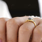 Emerald Moissanite Diamond Side Stone Ring