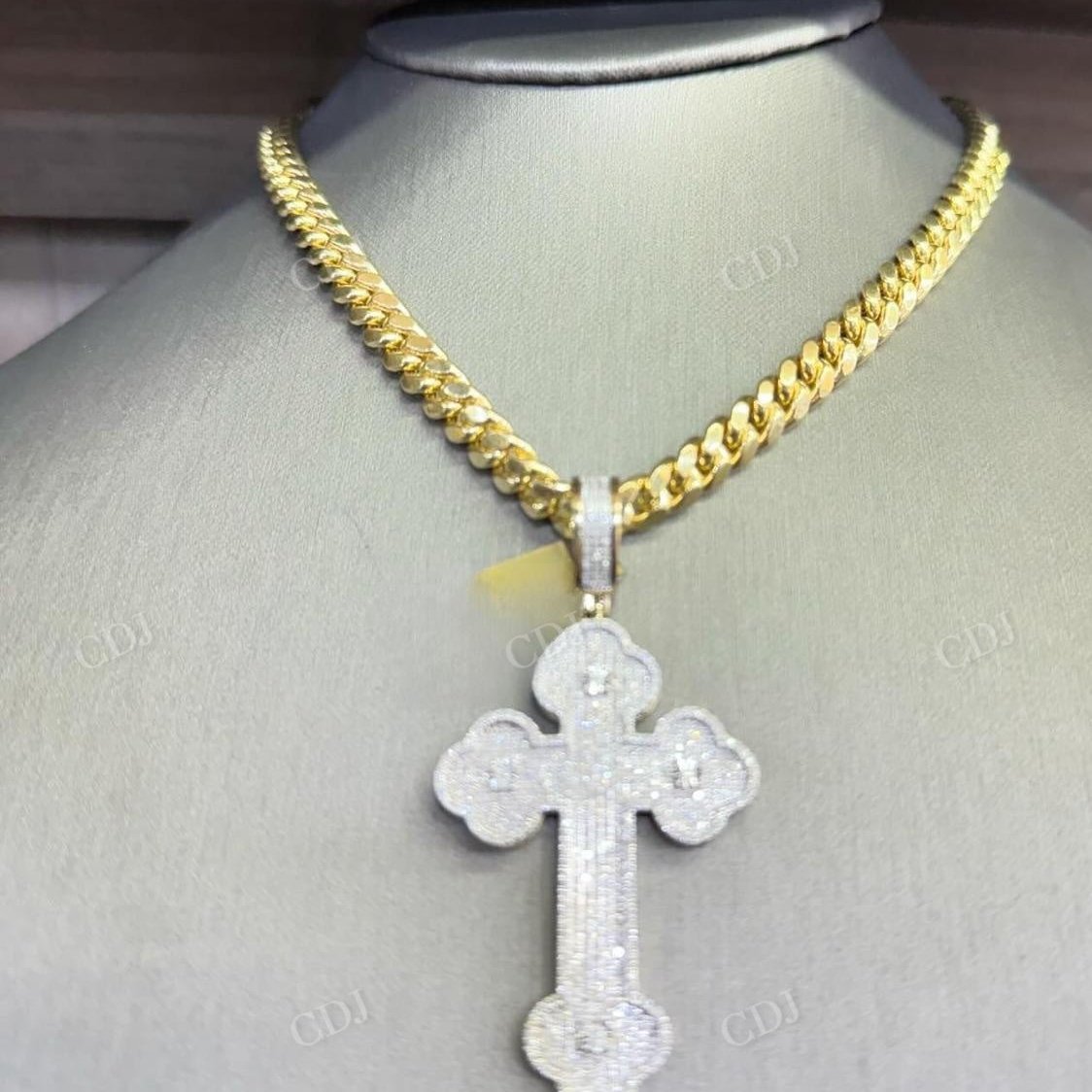 Colorless Moissanite Diamond 925 Silver Jesus Cross Pendant hip hop jewelry customdiamjewel   