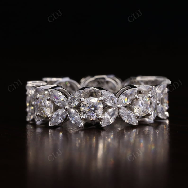 4.65CTW Marquise & Round Lab grown Diamond band  customdiamjewel   