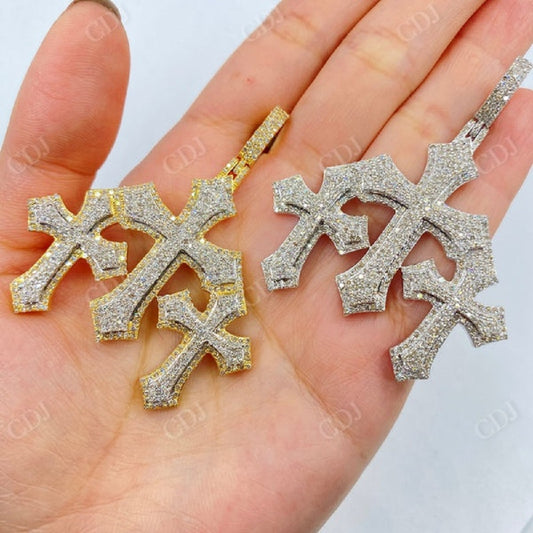 Moissanite Diamond Cross Hip Hop Pendant  CustomDiamJewel   