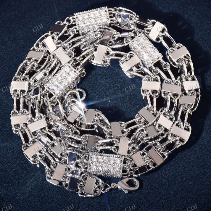 Antique 15mm Iced Block Design Chain hip hop jewelry CustomDiamJewel