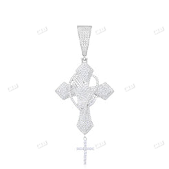 Cross Design Fully iced Out Hip Hop Diamond Pendant customdiamjewel