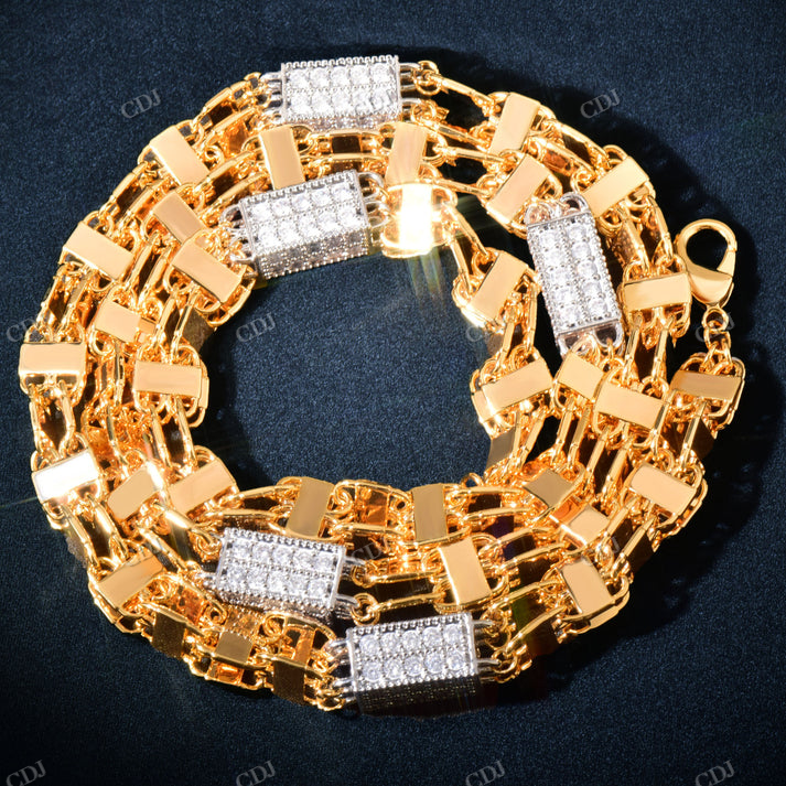 Antique 15mm Iced Block Design Chain hip hop jewelry CustomDiamJewel