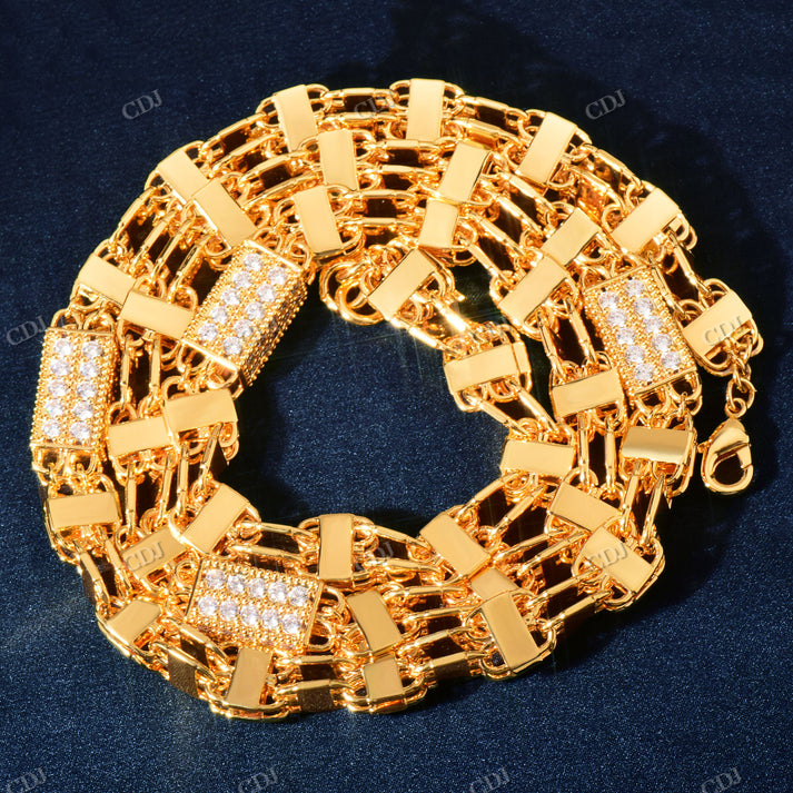 Antique 15mm Iced Block Design Chain hip hop jewelry CustomDiamJewel