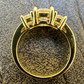 Three Stone Moissanite Engagement Ring  customdiamjewel   
